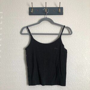 Pink Victoria's Secret Black Y2K Cropped Babygirl Tank Top Women's M Grunge 90s